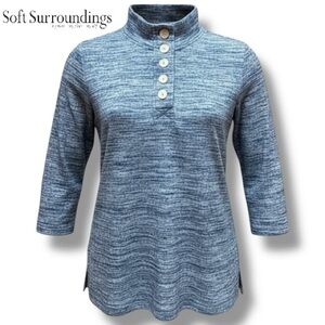 Soft Surroundings Touchable Tunic Women Long Sleeve Marled Sweatshirt | Size M
